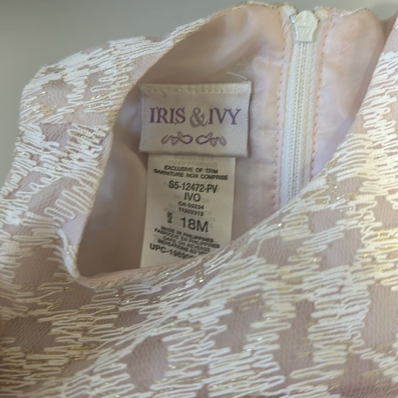 Iris and Ivy tulle dress with nappy in pink and gold. Size 18 months - Picture 3 of 4